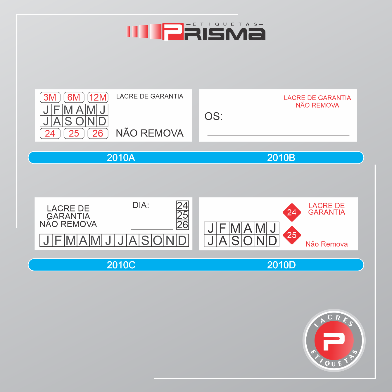 Lacres de Garantia 30x10 mm vinil destrutível