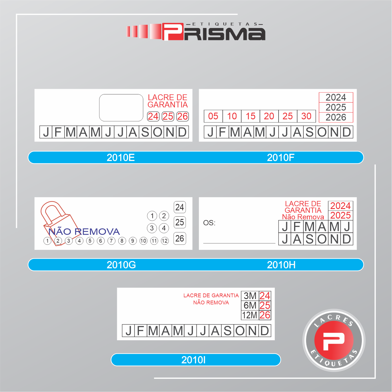 Lacres de Garantia 30x10 mm vinil destrutível