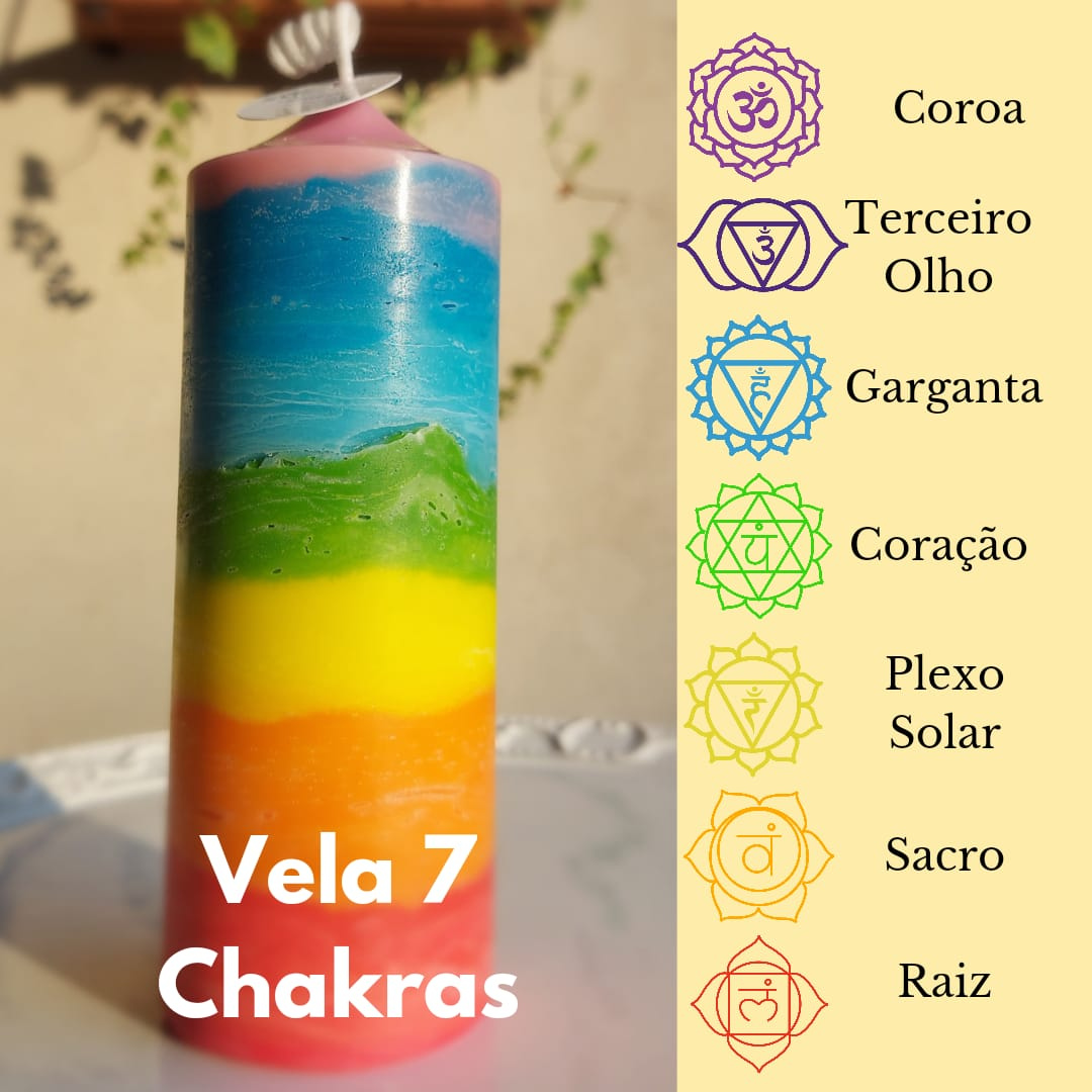 Vela 7 Chakras Bico de Igreja 300 ml.