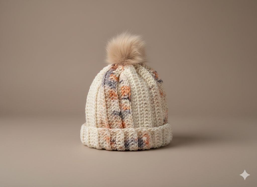Knitted Beanie with Pom Pom