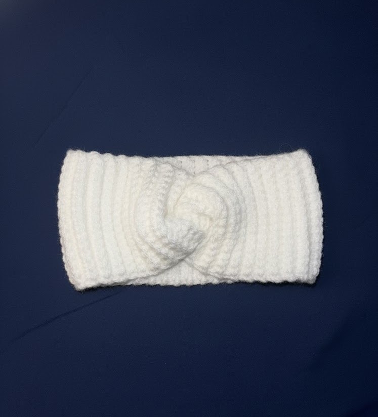 Knitted White Headband