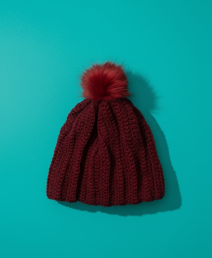 Knitted Burgundy Beanie