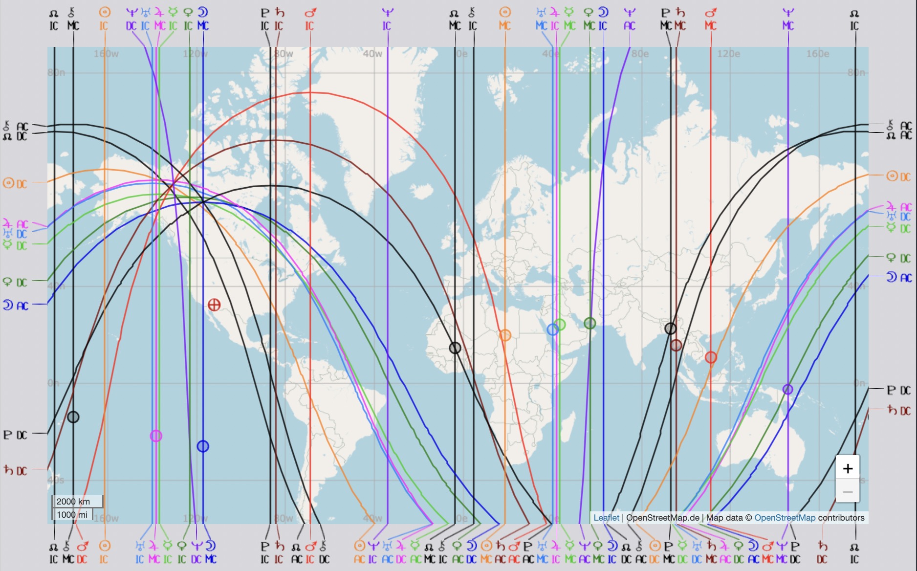 Astrocartography World Map