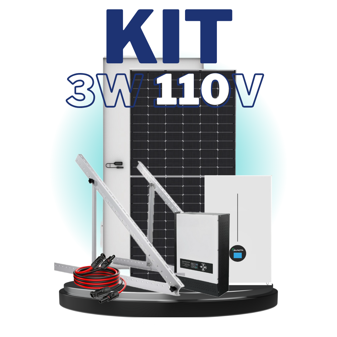 Kit Solar 3Kw 110v hibrido off-grid