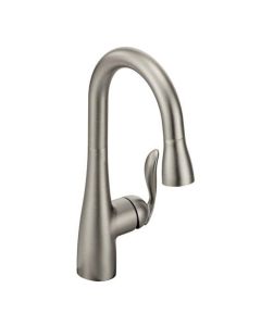 5995SRS Arbor Pullout Spray Single Hole Bar Faucet Spot Resist Stainless