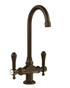 1038/07 1038 Double Handle Bar Faucet with Metal Lever Handles from the 10, English Bronze