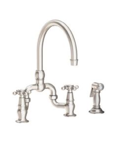 9460/15S Chesterfield Kitchen Bridge Faucet With Side Spray in Satin Nickel (PVD)