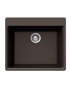 GEMO N-100 MOCHA Houzer Gemo Series Topmount Granite Single Bowl Kitchen Sink, Mocha
