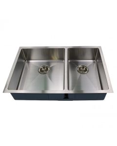Bond KOU-322107-0-20 Venetian Series Stainless Steel Under Mount Kitchen Sink, No Holes, 2 Bowls, 32"L x 21"W