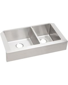 ECTRUF32179R Crosstown Stainless Steel 35-7/8" x 20-1/4" x 9", 60/40 Double Bowl Farmhouse Sink