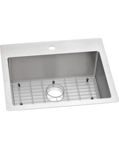 ECTSR25229TBG1 Crosstown Stainless Steel 25" x 22" x 9", Single Bowl Dual Mount Sink Kit