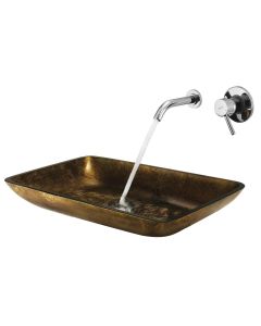 VG07506 Rectangular Copper Glass Vessel Bathroom Sink