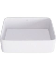 VG04013 Jasmine Rectangular Matte Stone Vessel Bathroom Sink, 18 X 14.5 X 5 Inches In White
