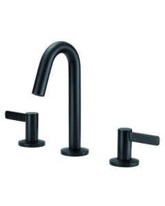 D303130BS Amalfi 1.2gpm Two Handle Widespread Lavatory Faucet with Metal Touch Down Drain in Satin Black