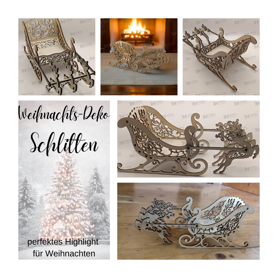 Weihnachtsschlitten aus Holz