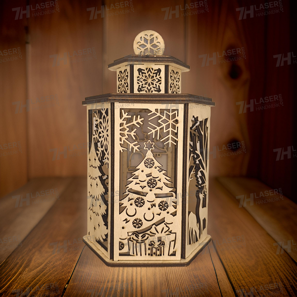 Weihnachtslaterne aus Holz