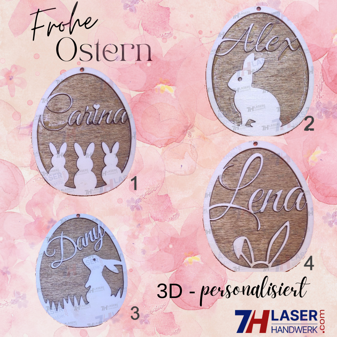 3D PERSONALISIERTE Oster-Anhänger