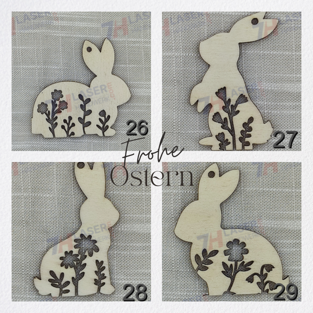 Holz Oster-Hasen-Dekoration zum Aufhängen
