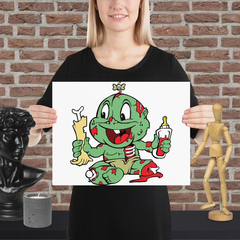Zombie Baby Cartoon Art Print