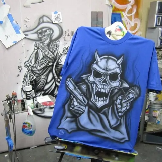 Custom Airbrush T-Shirts Black and White