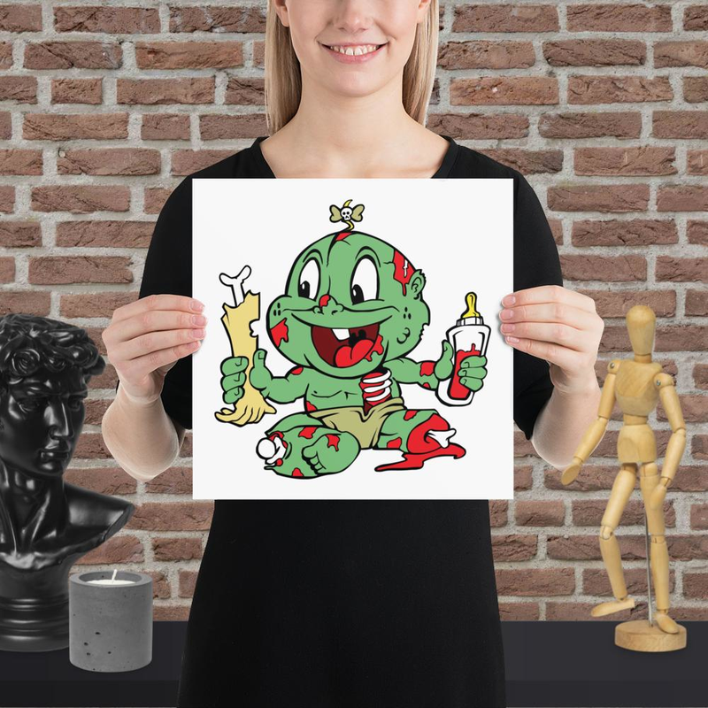 Zombie Baby Cartoon Art Print
