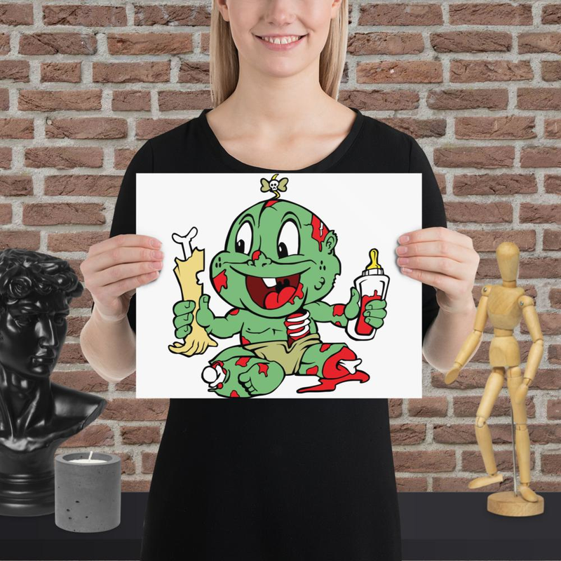 Zombie Baby Cartoon Art Print
