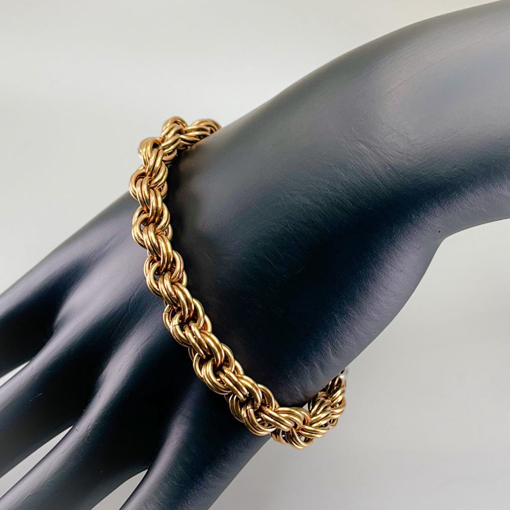 Boundfire Twist Brass and Steel Woven Bracelet