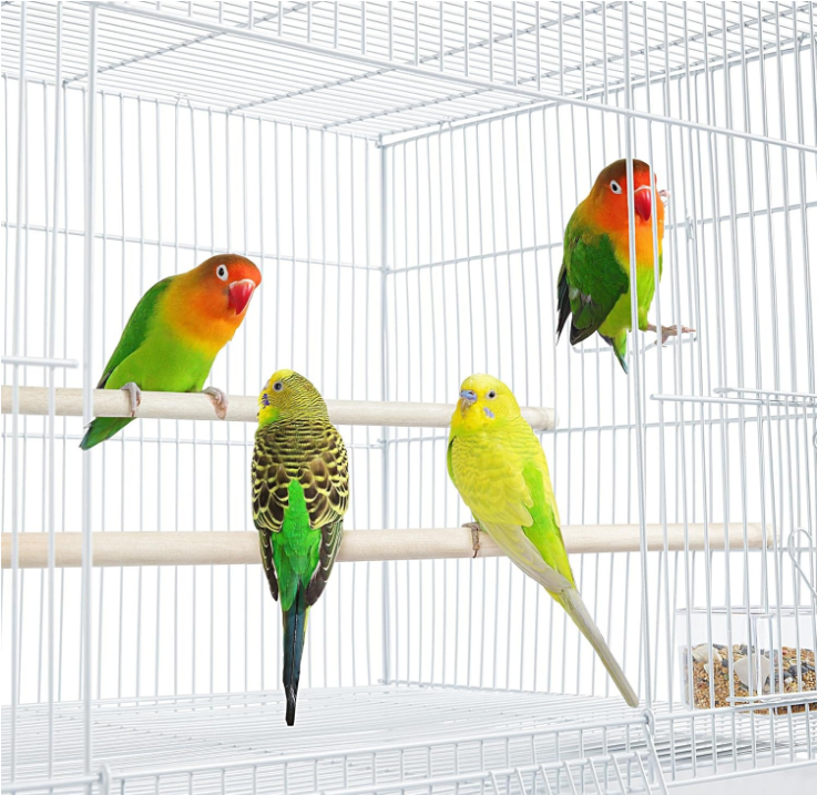 30-inch Stackable Flight Bird Cages for Parakeets Cockatiels Conures Finches Budgies Lovebirds Canaries Small Birds Parrots Birdcage, White