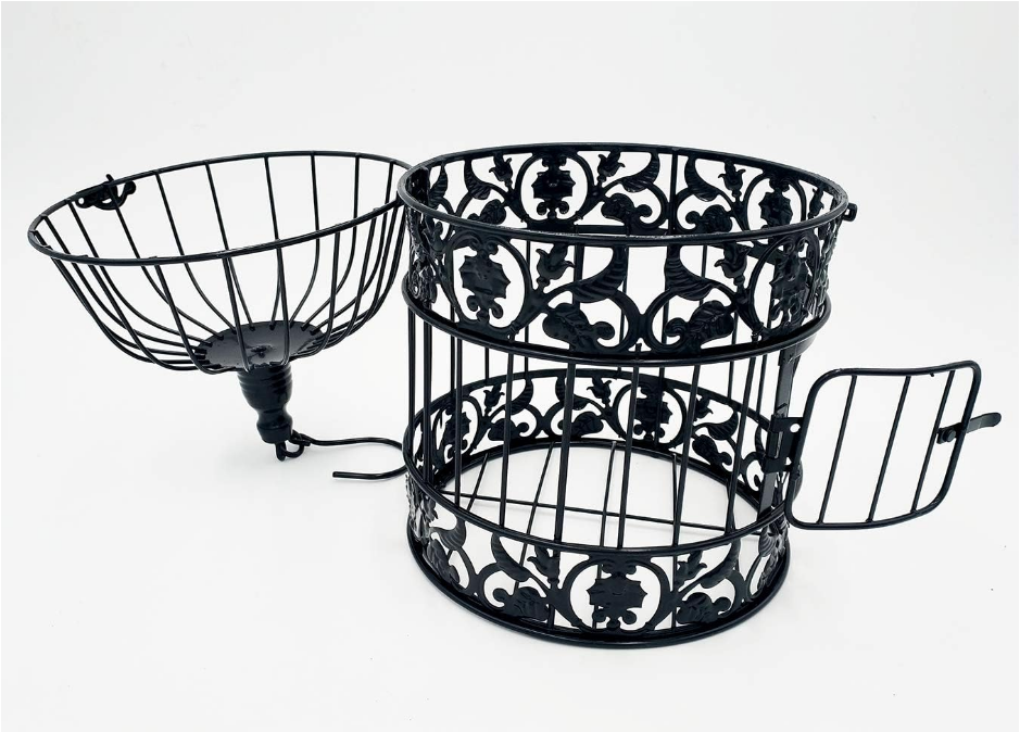 Round Birdcages Wedding Gift Cards Holder Metal Wall Hanging Bird Cage for Small Birds Party Indoor Ourdoor Decoration 10.6“ Black Pack of 1