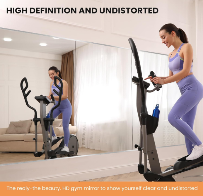 Home Gym Mirror, 48X24 Inch(Each)-2Pcs, Frameless Large Full Body Mirror Yoga Mirror, Tempered Glass Mirror, Full Length Wall Mounted Mirror for Gym, Yoga Studio, Bedroom, Dancing Studio