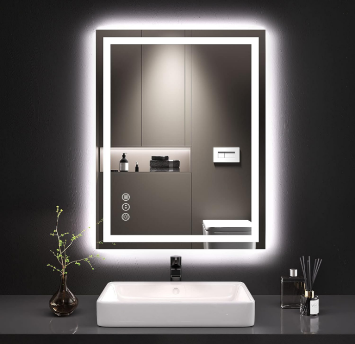 24X32 LED Bathroom Mirror with Lights, Anti-Fog, Dimmable, Backlit + Front Lit, Lighted Bathroom Vanity Mirror for Wall, Memory Function, Tempered Glass, Shatter-Proof, ETL Listed