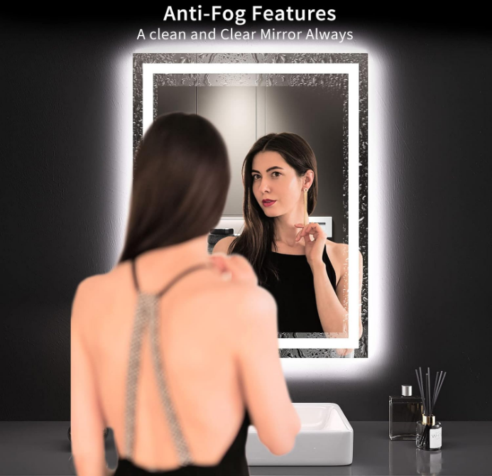 24X32 LED Bathroom Mirror with Lights, Anti-Fog, Dimmable, Backlit + Front Lit, Lighted Bathroom Vanity Mirror for Wall, Memory Function, Tempered Glass, Shatter-Proof, ETL Listed