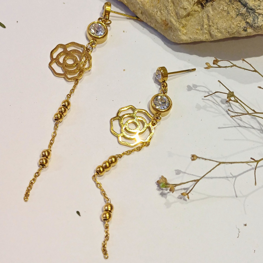 Elegant Flower Drop Earrings