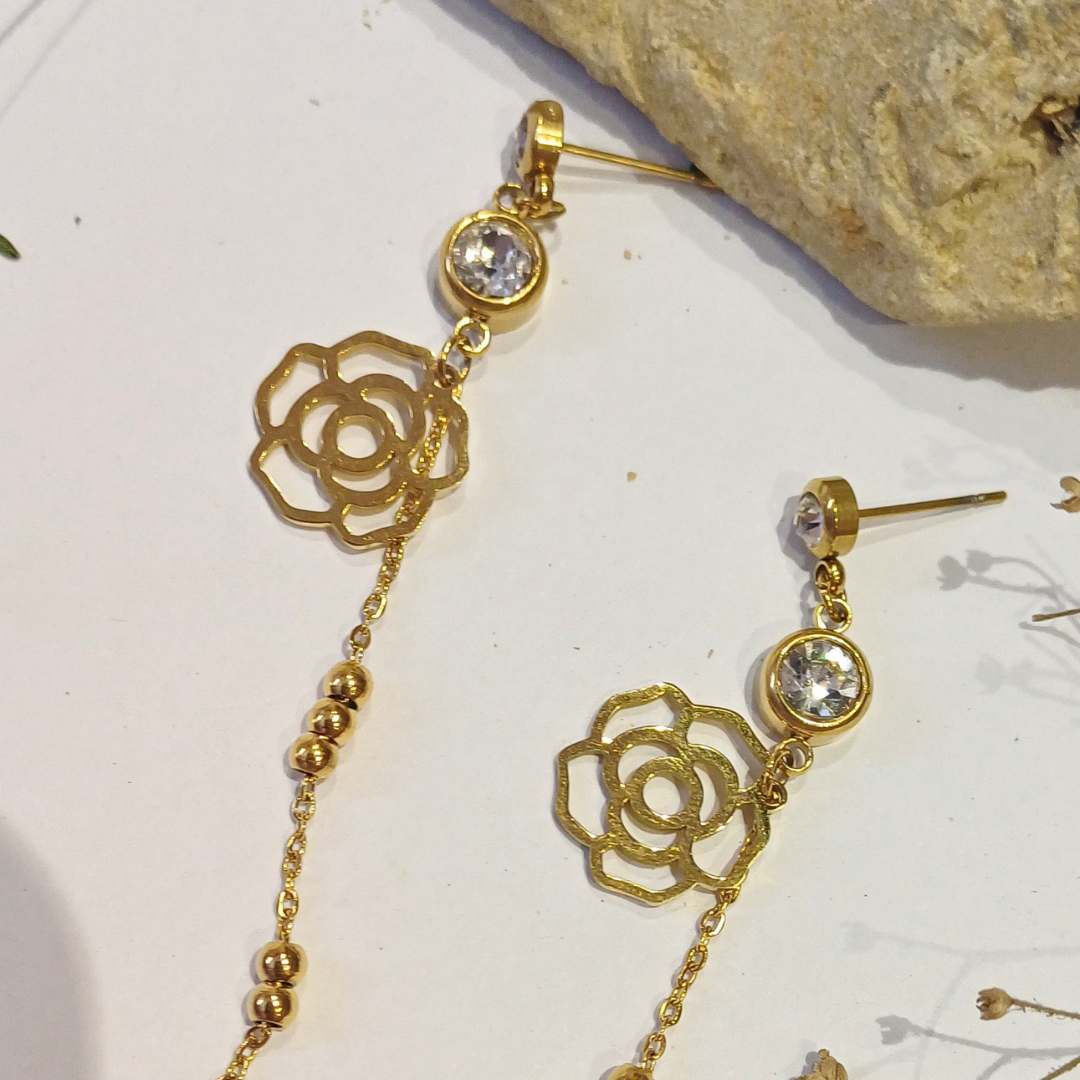 Elegant Flower Drop Earrings