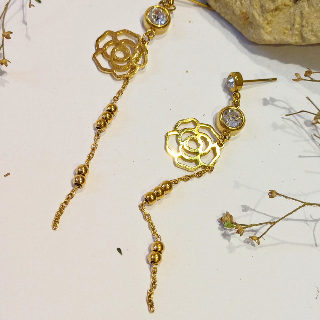 Elegant Flower Drop Earrings