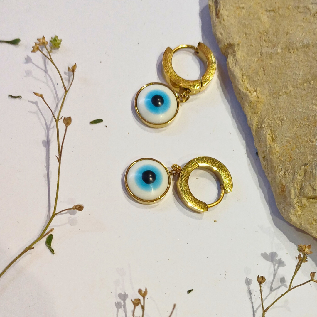 Mystic Vision Eye Charm Hoop Earrings