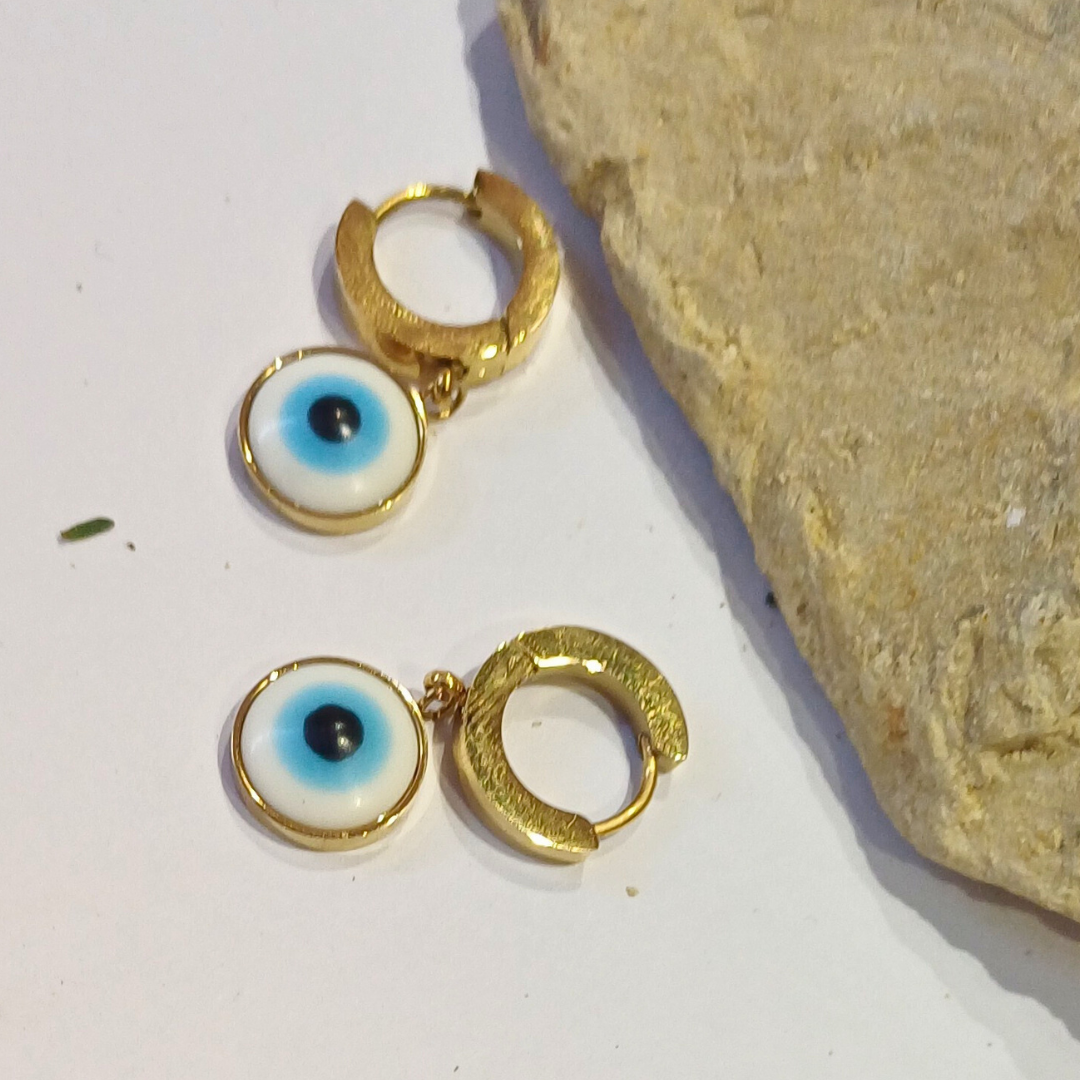 Mystic Vision Eye Charm Hoop Earrings