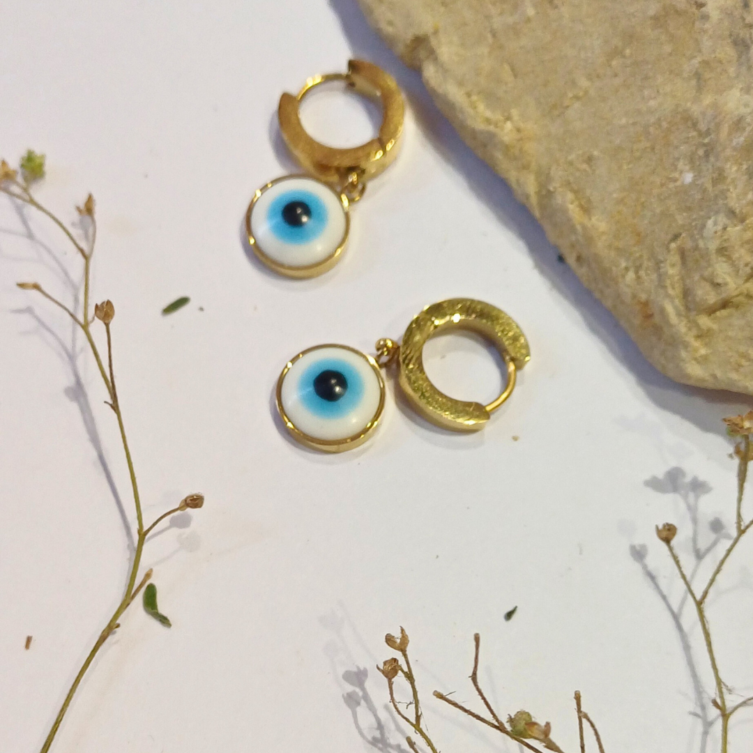 Mystic Vision Eye Charm Hoop Earrings