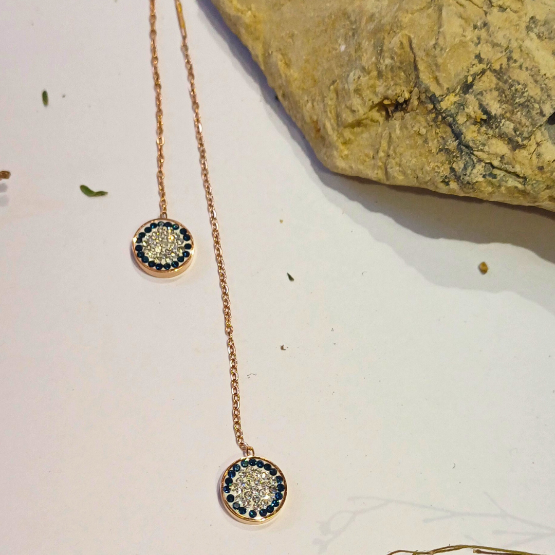 Celestial Night Sky Chain Drop Earrings