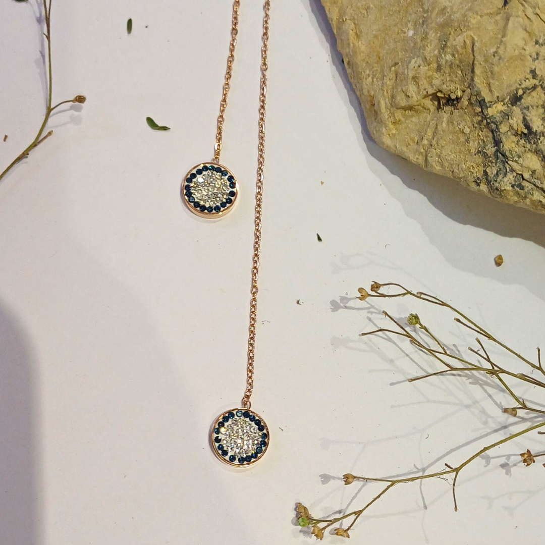 Celestial Night Sky Chain Drop Earrings