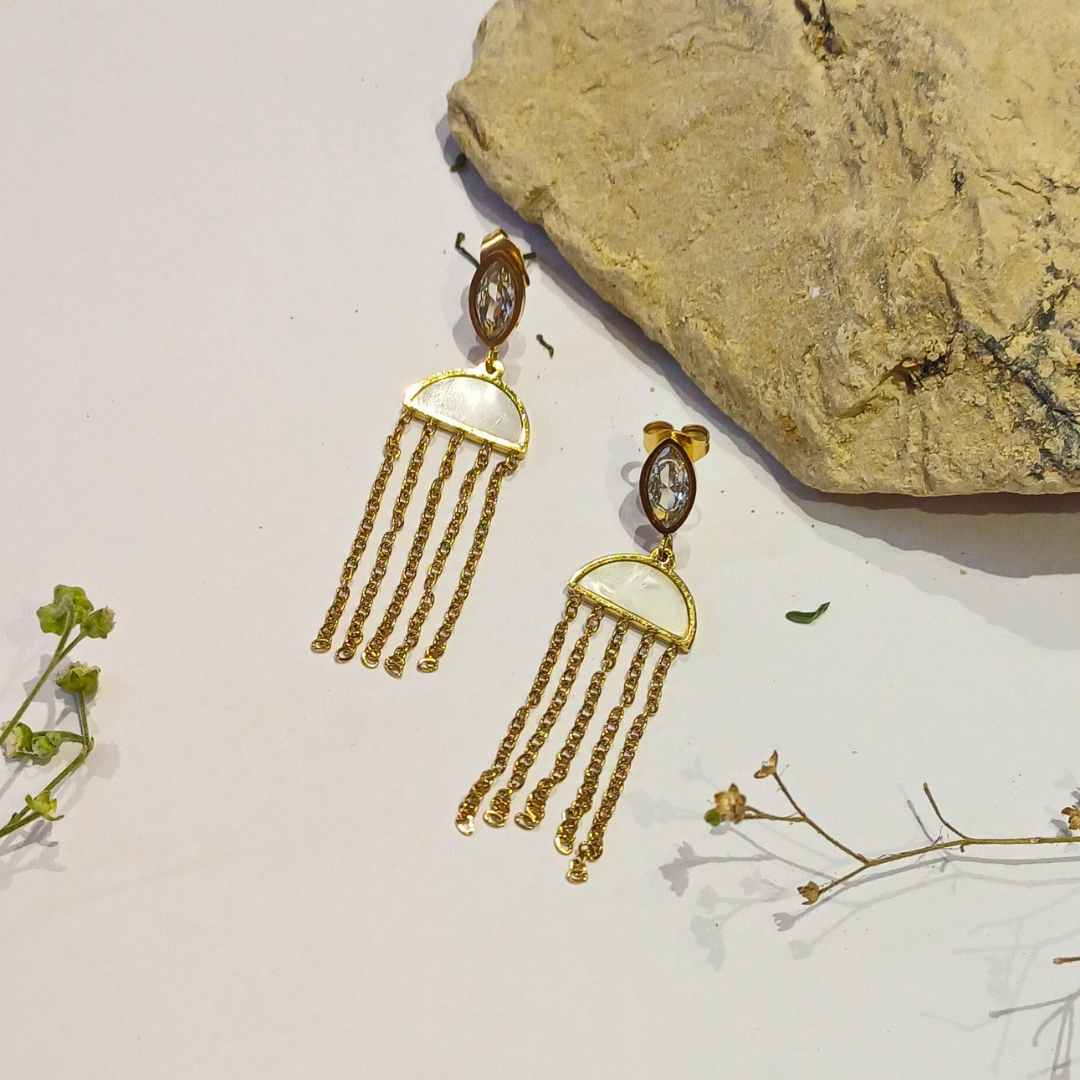 Chic Golden Fringe Earrings