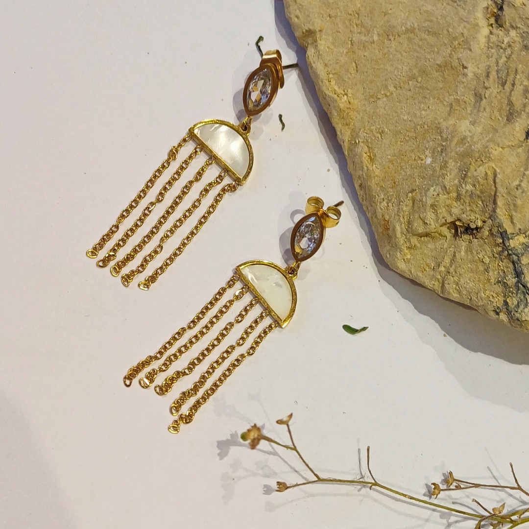 Chic Golden Fringe Earrings