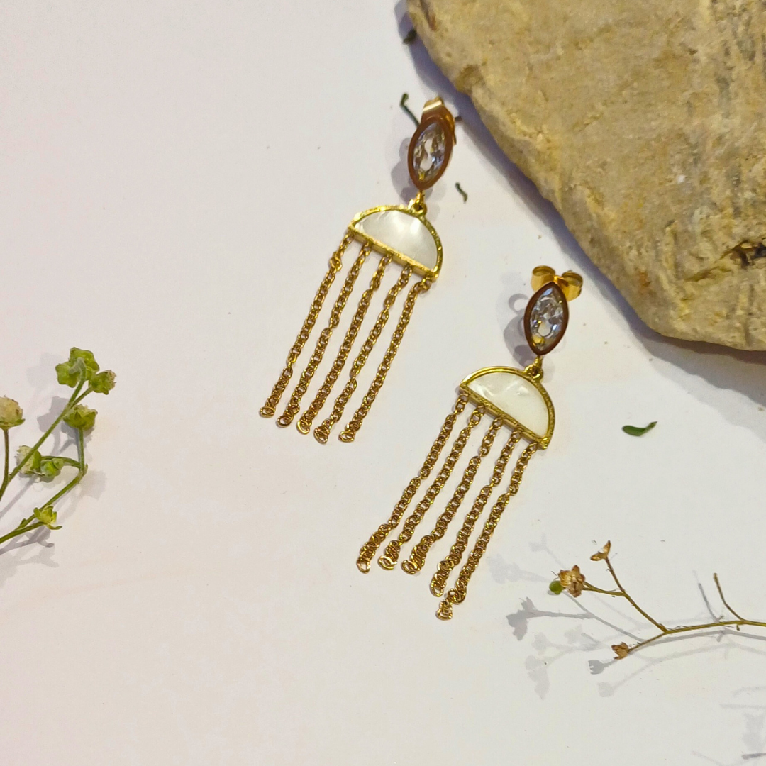 Chic Golden Fringe Earrings