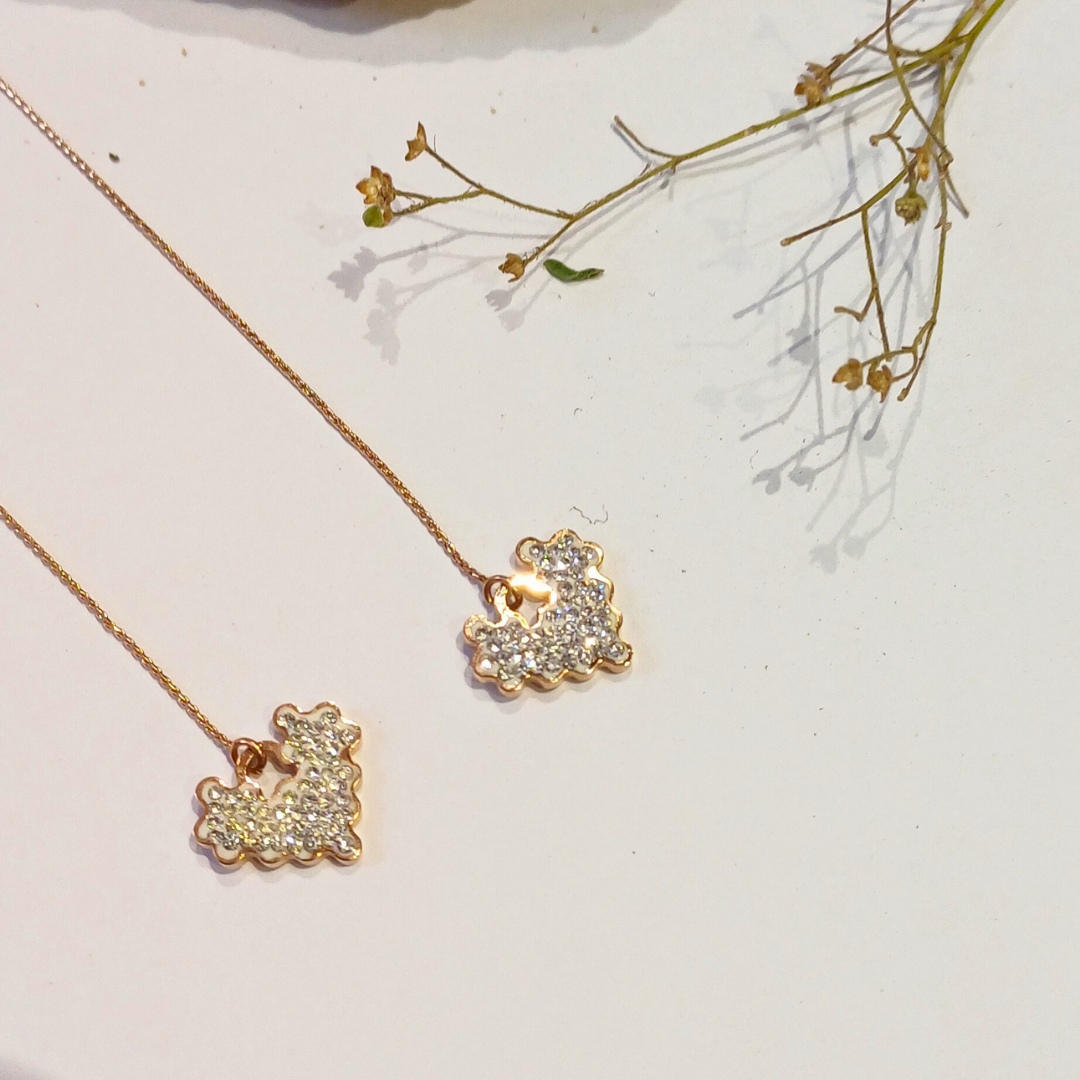 Sparkling Puzzle Piece Drop Earrings