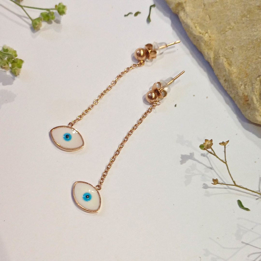 Elegant Guardian Eye Chain Drop Earrings