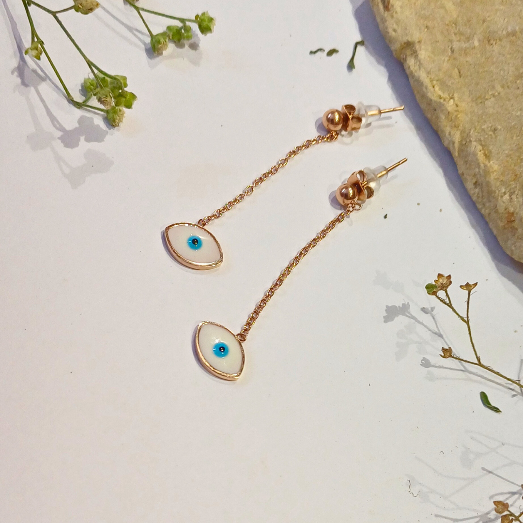 Elegant Guardian Eye Chain Drop Earrings