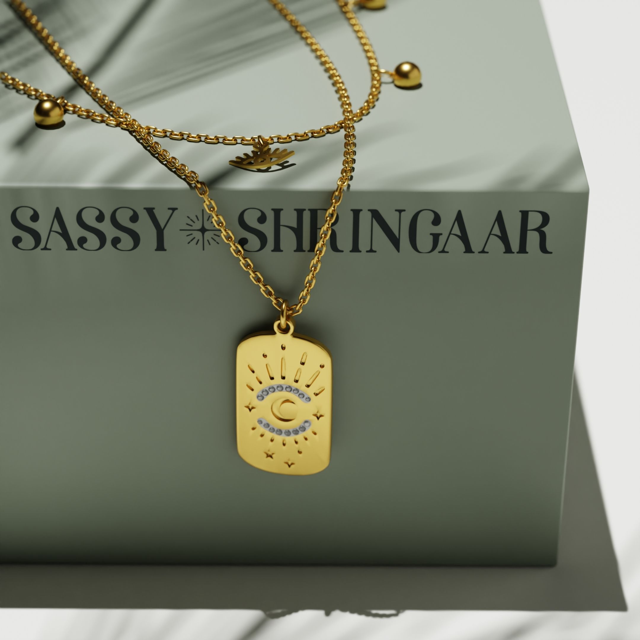 Moon & Star Sun Pendent