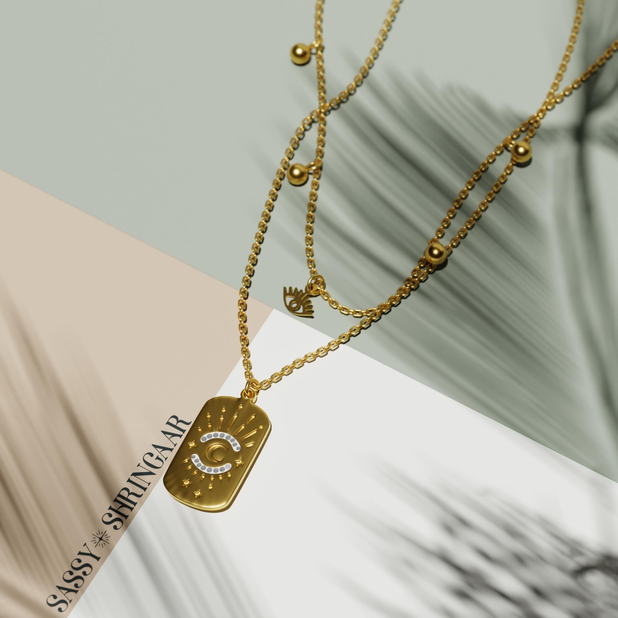 Moon & Star Sun Pendent