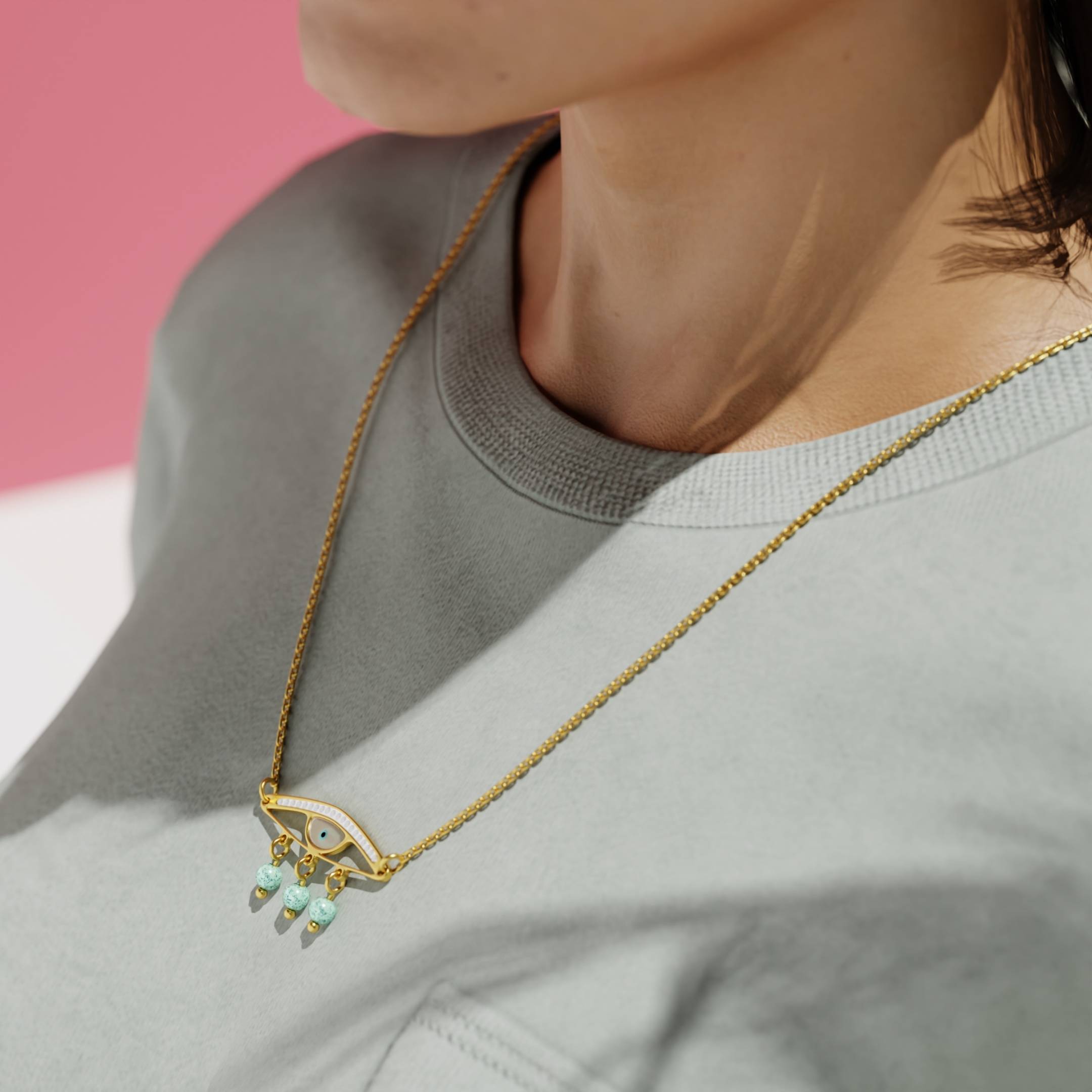 Mystic Evil Eye Drop Necklace