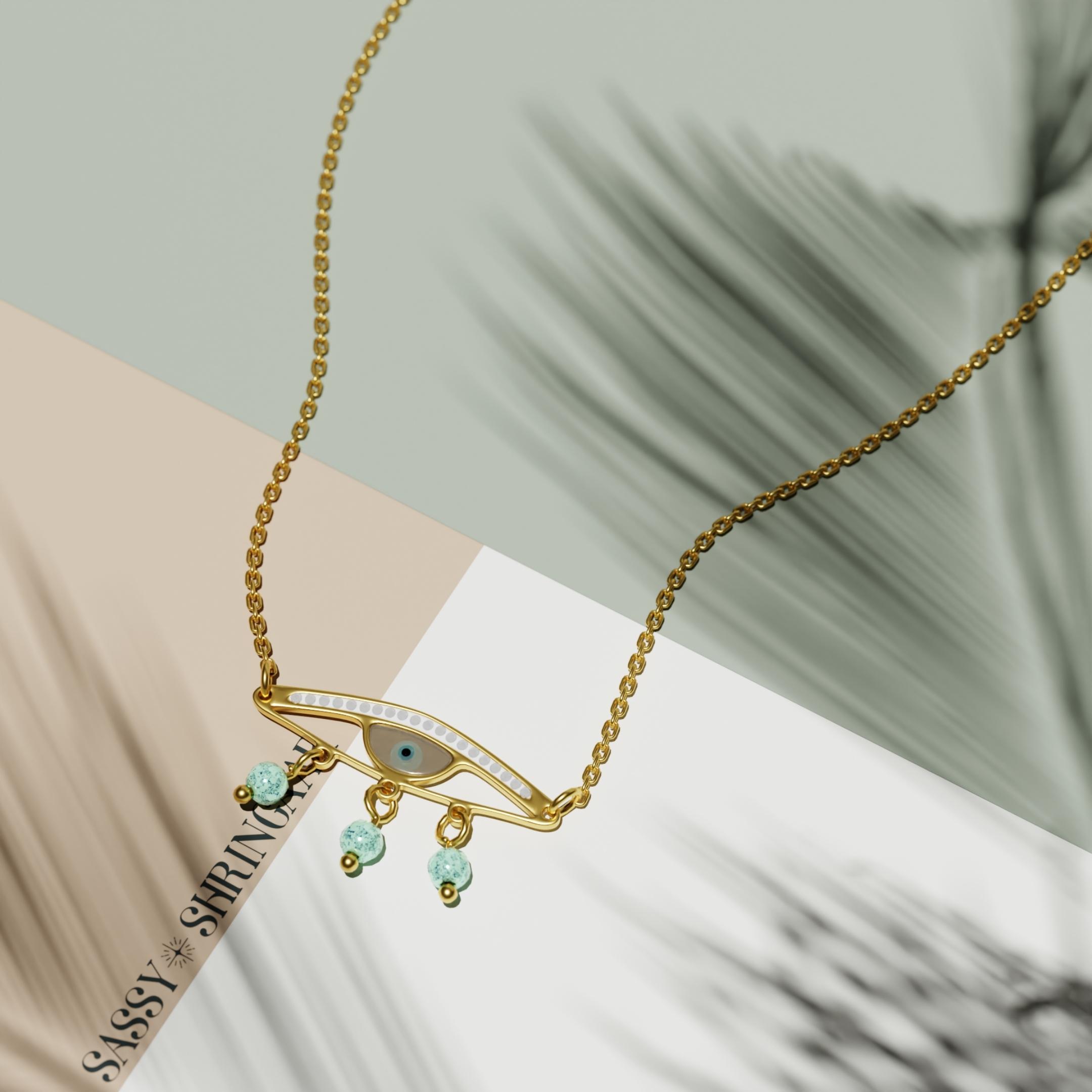 Mystic Evil Eye Drop Necklace